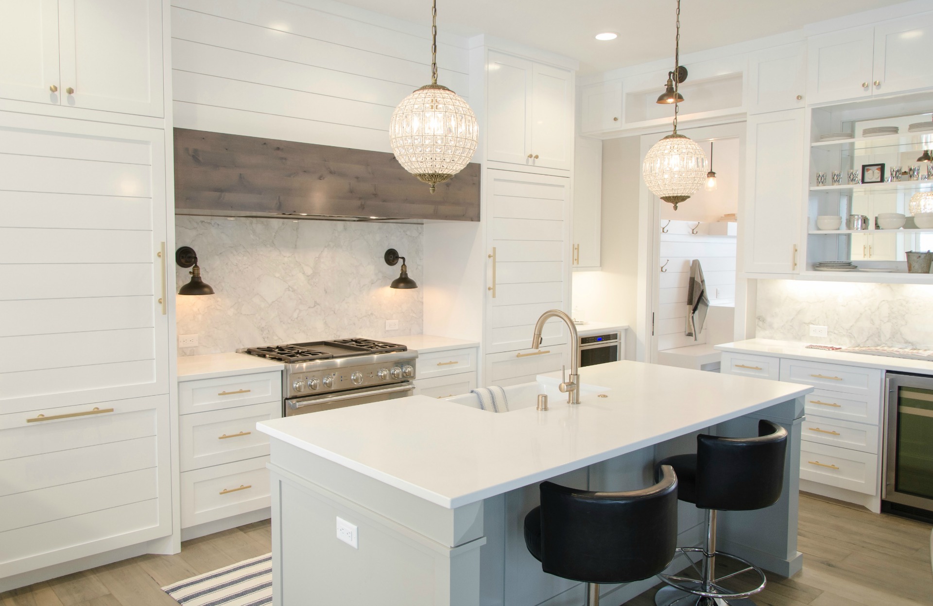 Clean bright Kitchen Island