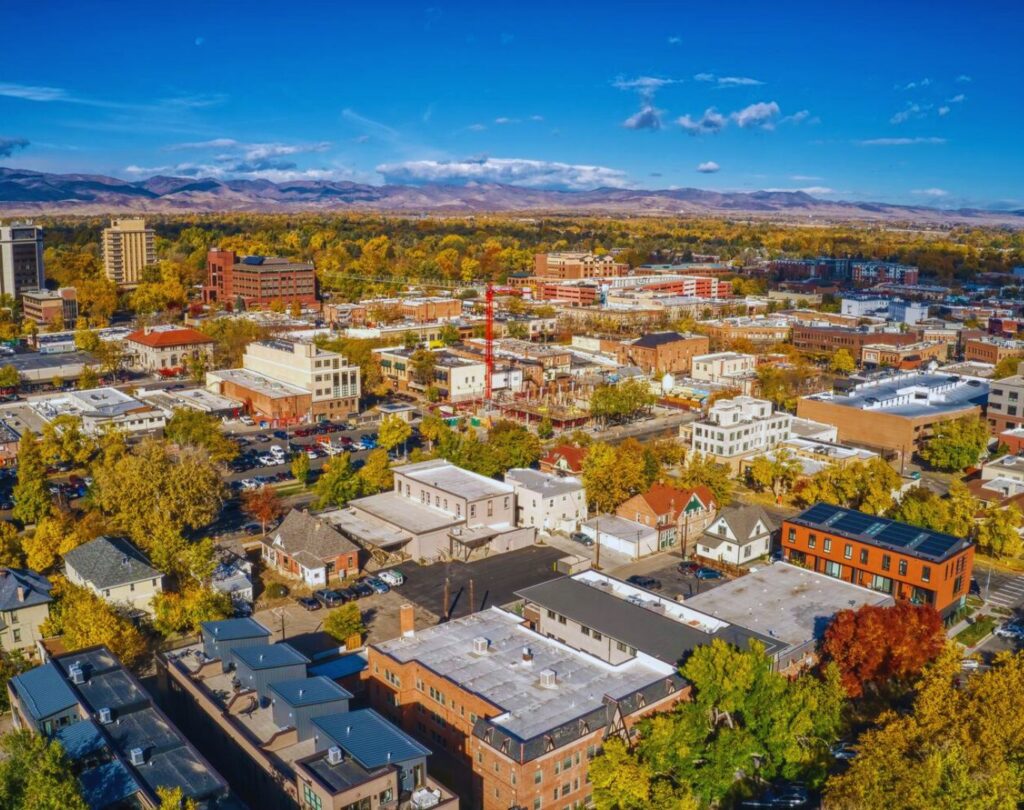 Aerial View of Downtown Fort Collins, Fort Collins, CO