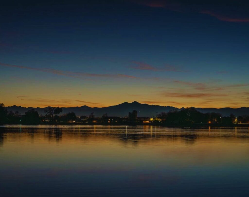 Sunset Over Rocky Mountains, Windsor, CO
