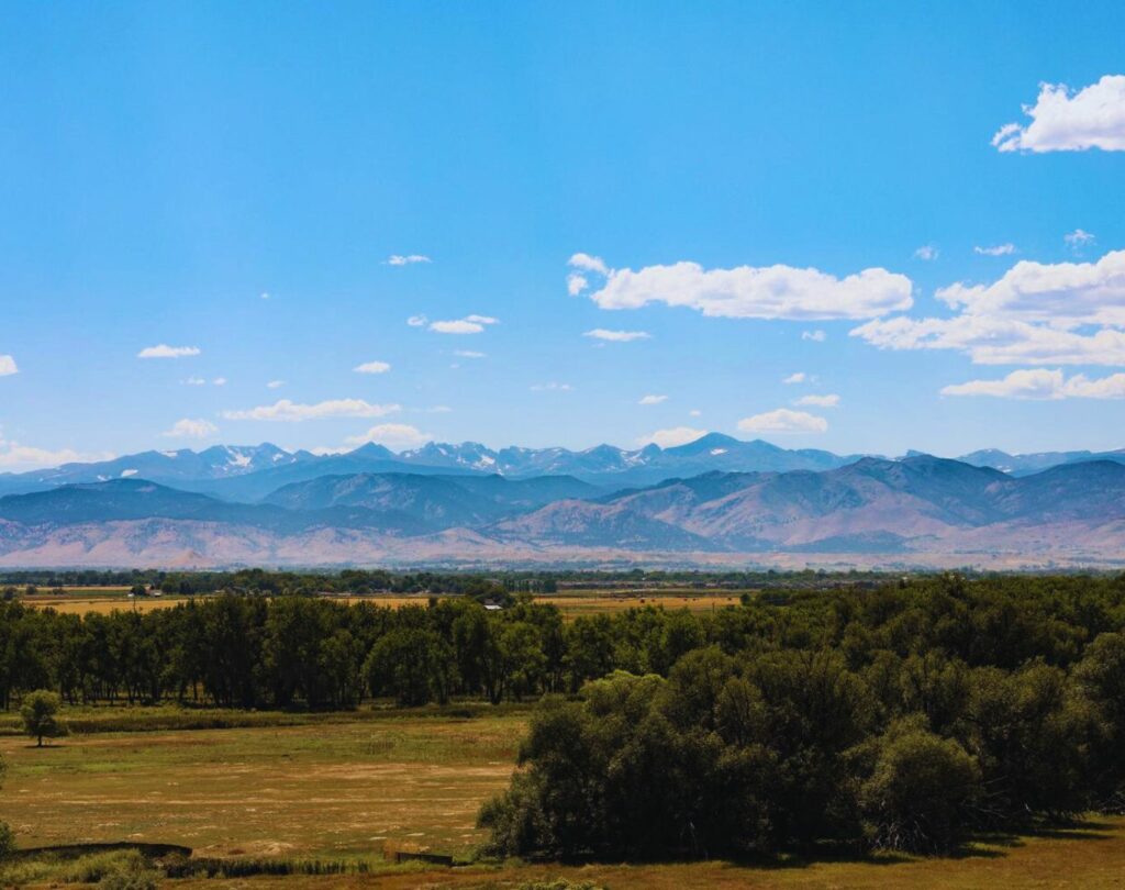 View of Front Range mountains, Colorado, Longmont, CO
